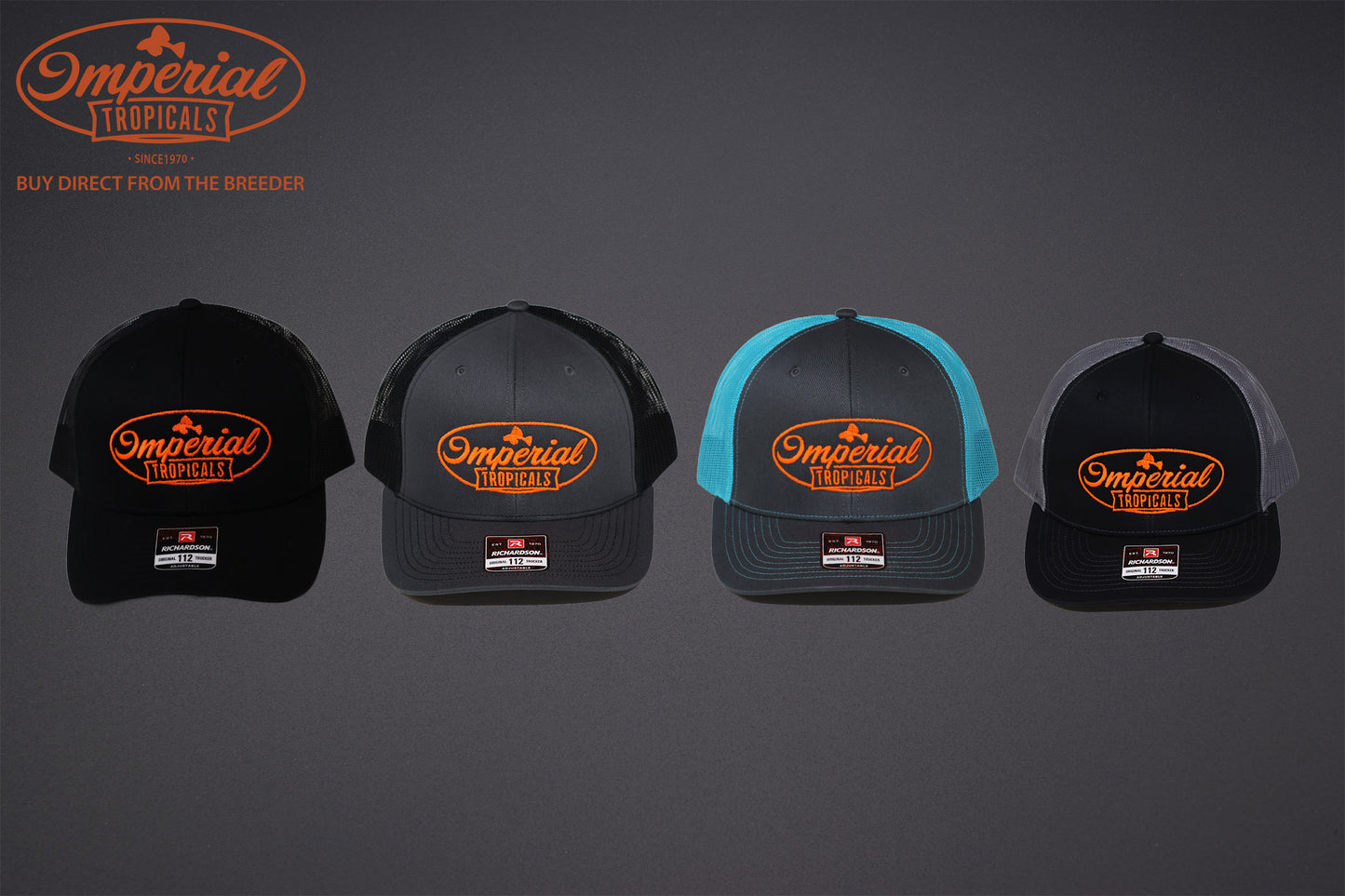 Black with Gray Mesh Imperial Tropicals Snapback Hat