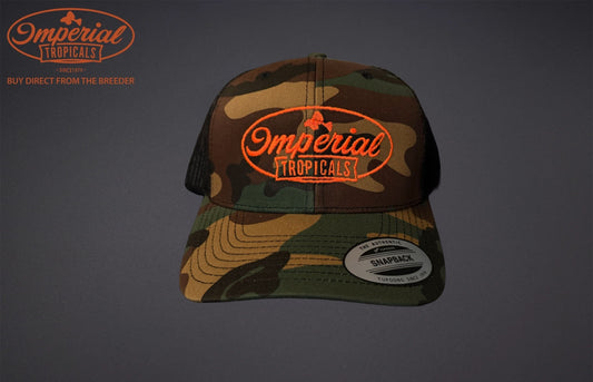 Green Camo with Black Mesh Imperial Tropicals Snapback Hat