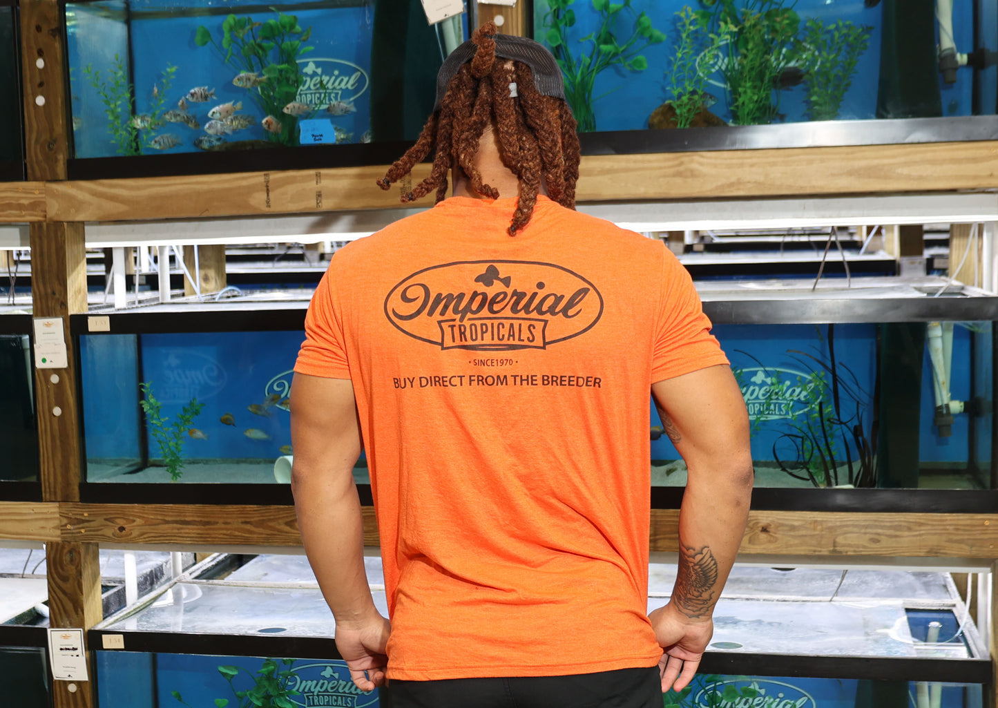 Heathered Deep Orange Imperial Tropicals Short Sleeve T-Shirt