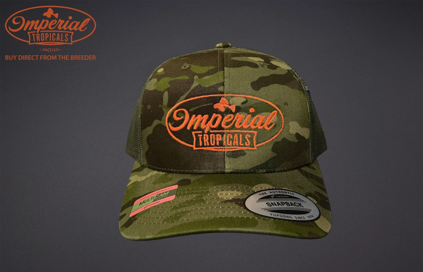 Multicam Tropic with Green Mesh Imperial Tropicals Snapback Hat